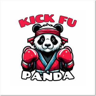 Kickboxing panda Posters and Art
